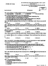 Đề thi thử Đại học Vật lí lần 1 - Mã đề 132 - Năm học 2016-2017